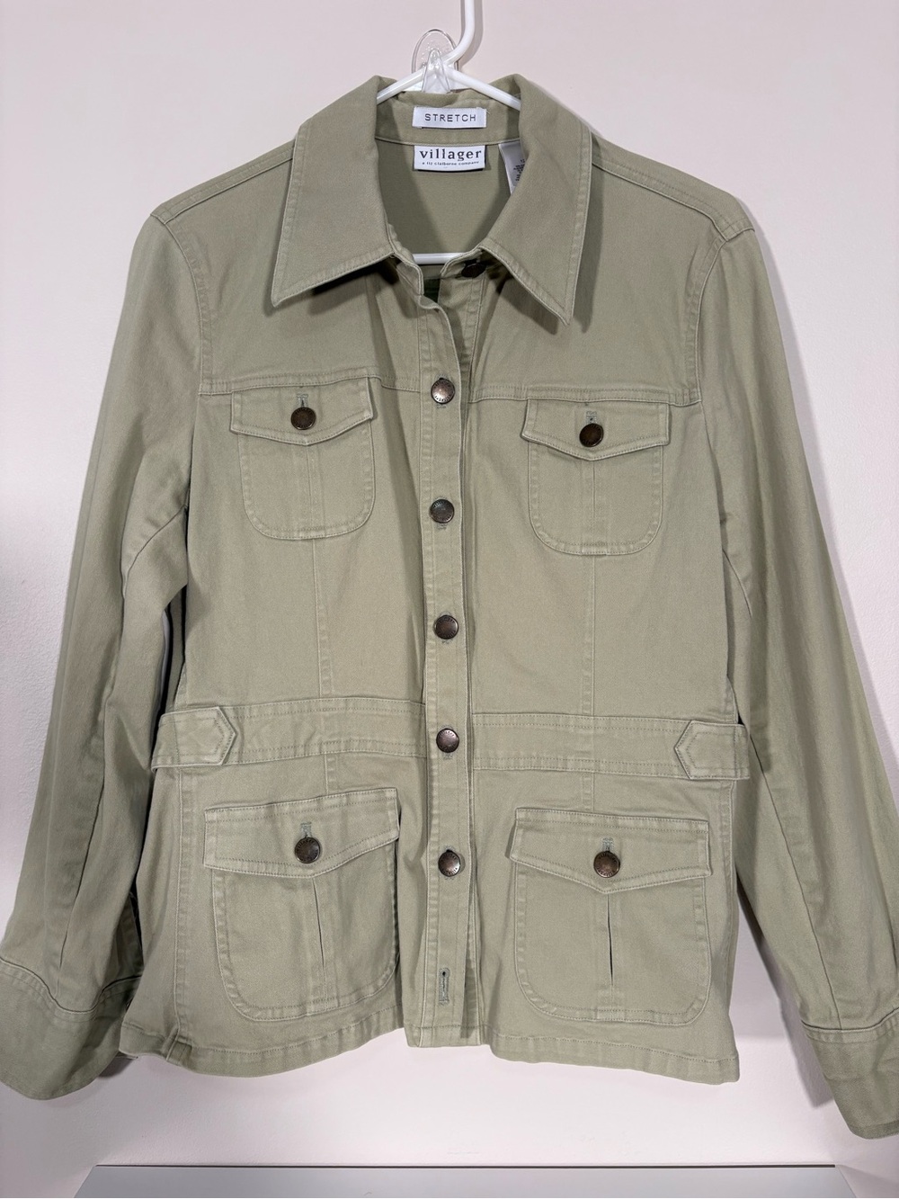 villager Olive Green Utility Jacket with Pocket Details